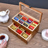 2-layer 14 WELLAND Wood Tea Bag Organizer, Storage Box with Clear Acrylic Window, Compartments Large Capacity Tea Bag