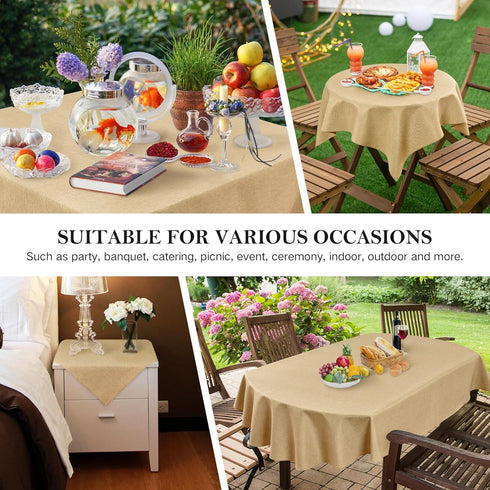 36 36 Inch Wolkemer Small Square Tablecloth x Faux Linen Khaki Coffee Table Cover Water-Resistant Farmhouse Decorative
