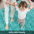 Terrug Blue Fluffy Area Rug for Bedroom, 3x5 Ft Tie-Dyed Shag Throw Rugs with Non Slip Backing for Kids Room