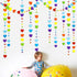 52Ft Valentines Day Party Decorations, Rainbow Love Heart Garland, Colorful Hanging Paper Heart Streamer Banner