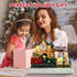 8 Vipush Christmas Village House Decorations Resin Railway Station Platform Home Decor Indoor Building Figurines