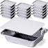 DecorRack Aluminum Pan Disposable, 14 Pack, 2.25 Lb Heavy Duty Rectangular Tin Foil Pans with Flat Board Lids