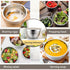 Khaki Mixing Bowls with Lids, Set of 5, P&P CHEF Stainless Steel Nesting Salad Bowls for Mixing & Storing