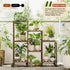 3 7 Bamworld Plant Stand with Wheels for Indoor Plants Wood Outdoor Tiered Shelf Tire Potted Ladder Plant Holder Table
