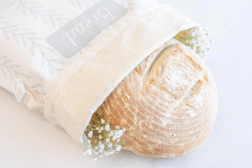 Petal and Bee Pack 13x17 Inch Beeswax Bread Bag of One - Beeswax Bread Bags For Sourdough Large Size - Reusable Bread