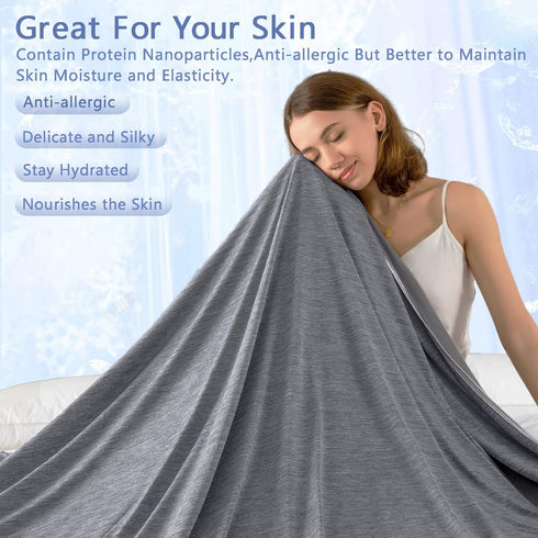Topcee Cooling Blanket for Night Sweats, Q-Max 0.5, Lightweight Sofa Throw Blanket, 50"x70", Absorbs Heat for Hot
