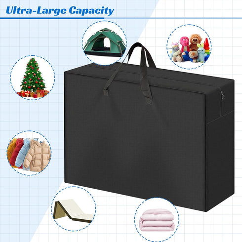 UUFCTY 61"x13"x27.5" 600D Foldable Mattress Storage Bag, Portable Waterproof Carry Case for Trifold Memory Foam Queen