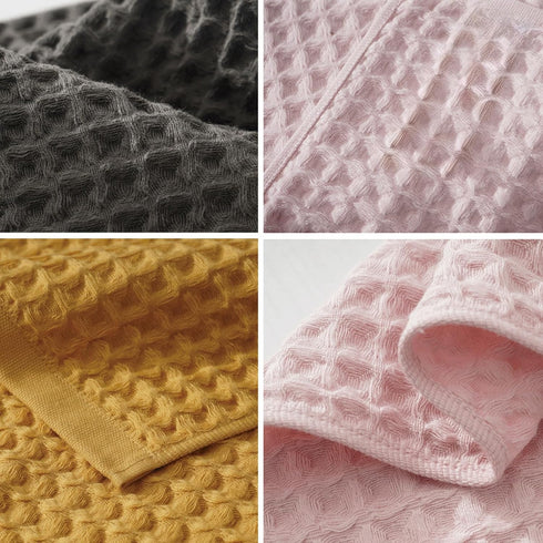 SK Studio 6 Set 2 2 2 Piece Cotton Hotel Waffle Towel - Bath, Hand, Washcloths - Large, Absorbent, Quick Dry