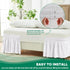 Biscaynebay Wrap Around Bed Skirts for King & Cal King Beds, White Adjustable Elastic Dust Ruffles with Short Drop of