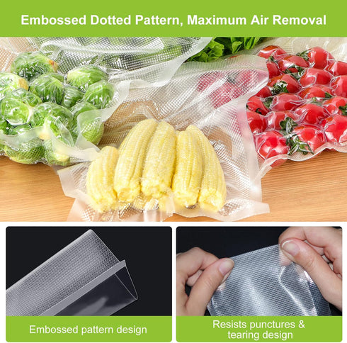 Bonsenkitchen Vacuum Food Sealer Rolls Bags, 2 Packs, 11 in x 20 ft, BPA Free, Durable Customized Size Food Bags for