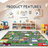 2'5''4' Car Rugs for Kids Toy Car Road Rug for Playroom, Car Traffic Road Play Mat Carpets for Kids Room Bedroom