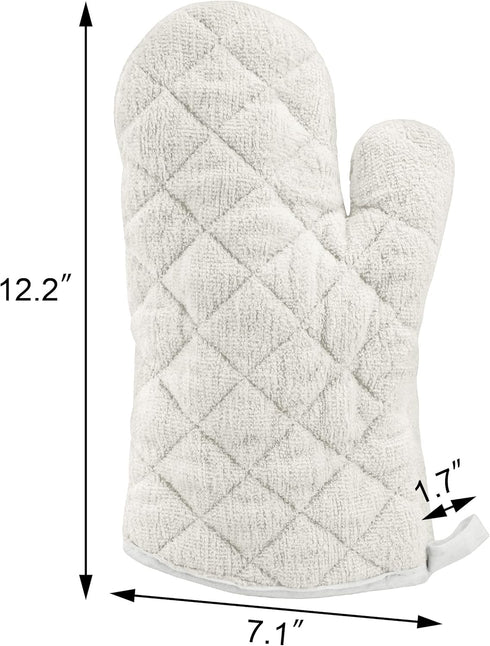 New Star Foodservice Oven Mitts, Extra Defense up to 400F, Set of 2, Tan Terry Cloth, 13-Inch