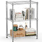 MZG Wire Storage Shelving 3-Tier Utility Shelving Unit, Steel Organizer Wire Rack for Home, Kitchen, Office - Chrome