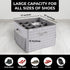 ALCOVA Shoe Organizer for Closet, Sandal Organizer with Mesh Pocket, Adjustable Dividers, Clear Lid Cover, Fits up to