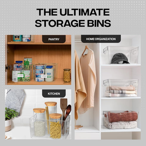 ClearSpace Clear Plastic Storage Bins, Pantry Organizers & Storage Containers for Home Organization
