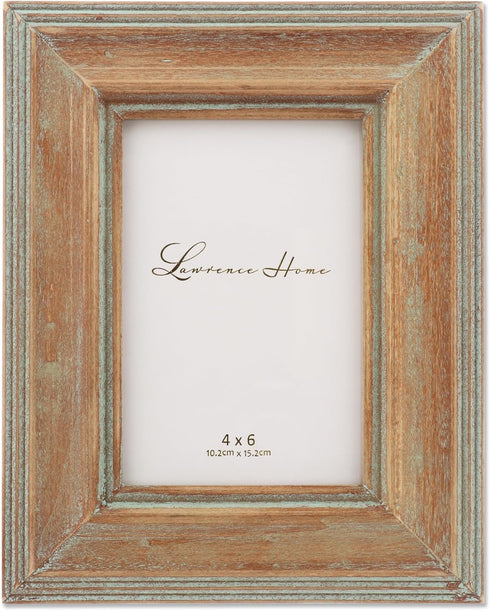 Lawrence Frames 4x6 Picture Frame, Weathered Wood with Verdigris Wash (733146)
