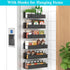HuggieGems 6-Pack Magnetic Spice Rack - Black Refrigerator Organizer