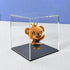 Acrylic Display Case, 4x4x4 Inch Cube with Matte Black Base, Clear Box for Softball Collectibles and Mini Figures