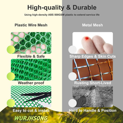 16in 33Ft (16in 33Ft, Plastic Wire Mesh Fence x Plastic Chicken Wire Mesh for Poultry, Dogs, Rabbit, Snake Barrier