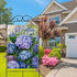 Welcome Spring Floral House Flag, Double Sided Hydrangea Decorative Garden Yard Outdoor Large Decor 28 x 40