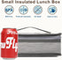 FlowFly Mini Cooler Lunch Box, Portable Soft Bag Thermal Meal Tote Kit with Handle, Heather Grey
