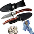 Oyster Shucker, 2 Set Oyster Shucking Knife Tool Kit, Stainless Steel Knives with Wooden Handle and Gloves for Clam