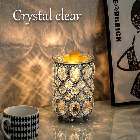 Wax Warmer Wrought Iron Crystal Wax Melt Warmer Electric Oil Burner Wax Melt for Gifts & Decor, Home, Office, SPA,Bedroom