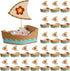 Jingmore 24 Pcs Theme Party Decorations Set Disposable Paper Food Serving Tray Boats