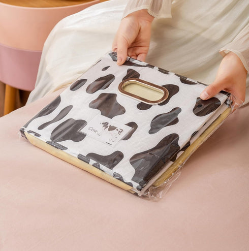 Foldable Animal Cow Storage Bins Set of 3, Collapsible Fabric Organizer Boxes with Handles, 10L, 19L, 34L