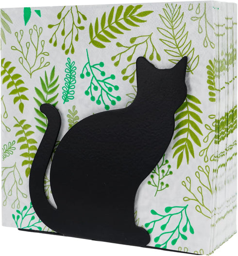 SOFFEE DESIGN Iron Vertical Cat Napkin Holder, Adorable Paper Towel Dispenser for Kitchen Countertops, Dining Table