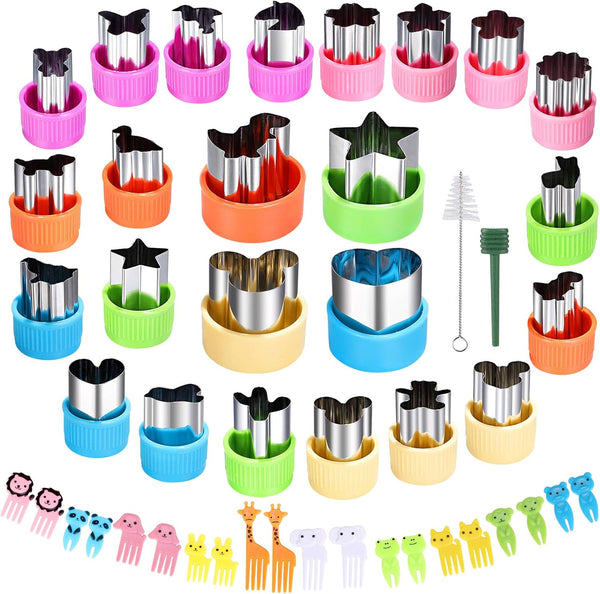 Vegetable Cutter Shapes Set, Mini Sizes Cookie Cutters Set, 24pcs for Kids Baking and Food Supplement