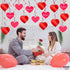 KatchOn Red Hearts Valentines Hanging Decorations - Pack of 30, No DIY, Indoor Hanging Hearts Decor