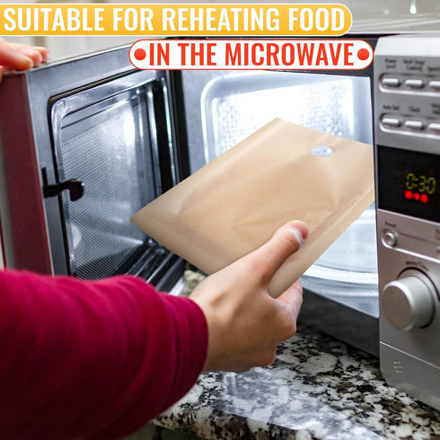 12Pcs Reusable Non-Stick Toaster Bags, 6.7"x7.5", Heat-Resistant, Easy to Clean, Compatible with Toaster, Oven,