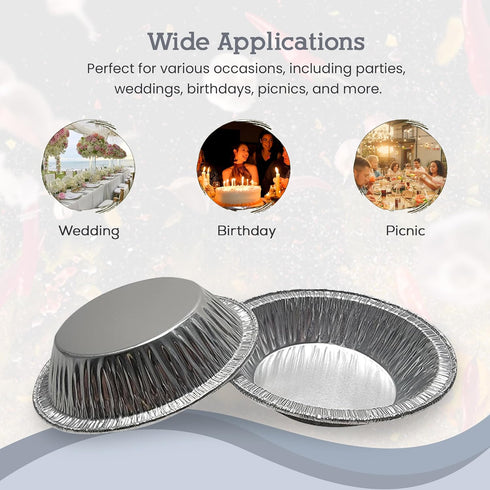 KitchenDance Disposable Aluminum Deep Tart Pan - 4 1/4 Inches Round, 50 Count for Baking, Cooking, Preparing Food