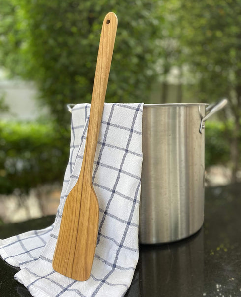 FAAY 18" Teak Long Wooden Spatula, Heavy Duty Stir Paddle for Cooking, Canning, Mixing, and Stirring