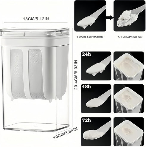FindXeink Strainer1.9QT/0.475GAL 0.9QT/0.23GAL SeparationTotle1.9QT Yogurt Total & Filter, Yogurt Strainer Greek Yogurt