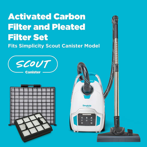 Simplicity Vacuums Vacuum Filter Replacement for Scout and Scout Plus, Set of 2 HEPA Media Filters