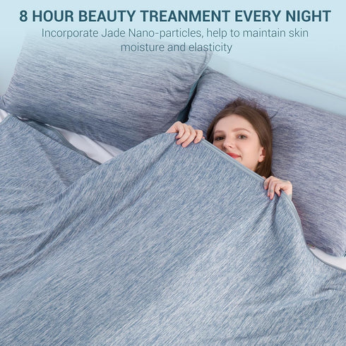 Elegear Cooling Blanket Throw - Arc-Chill 3.0 Cool Fiber, Lightweight Summer Cold Blankets for Night Sweats, Blue