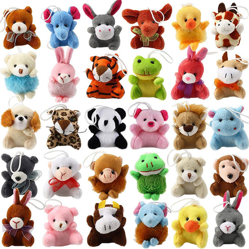 LMAZEPMQ Mini Plush Animal Toy Set,Cute Animals Keychain Decoration for Kids,Goodie Bag Fillers,