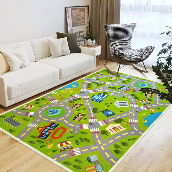 4x6 Ft Kids Rug Car Play Mat Car Rug for Playroom, Kids