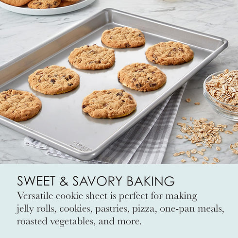 Chicago Metallic Commercial II True Jelly Roll Pan - Uncoated, 15-Inch by 10-Inch for Jelly Rolls and More