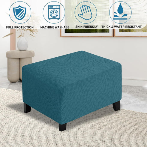 2026 (L:18"-27") ZNSAYOTX Rectangle Ottoman Cover Super Stretch Soft Footrest Slipcover Form Fit, Universal Folding