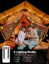 FIALAME in,13.12ft 100 20 Lanterns,Remote,8 Multicolor Paper Lantern String Lights Plug LED Twinkle Curtain String