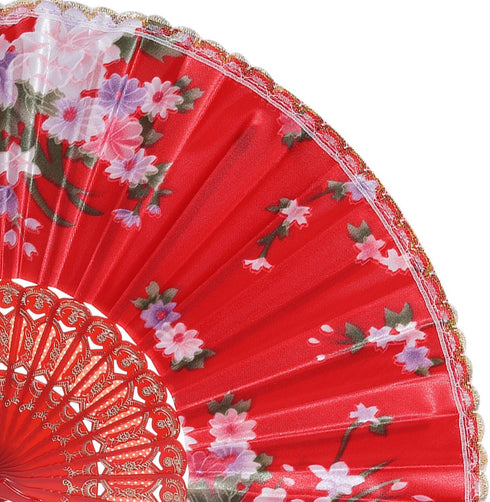 BABEYOND 8pcs Floral Folding Hand Fan, Vintage Handheld Lace Folding Fan with Different Flower Patterns for Wedding