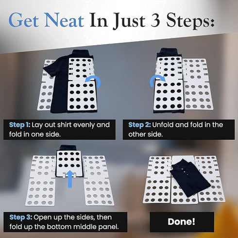 Space-Saving Shelf Dividers with T-Shirt Folder Board, Organize Closet Space, Ideal for Kitchen, Bathroom, Office, Pack