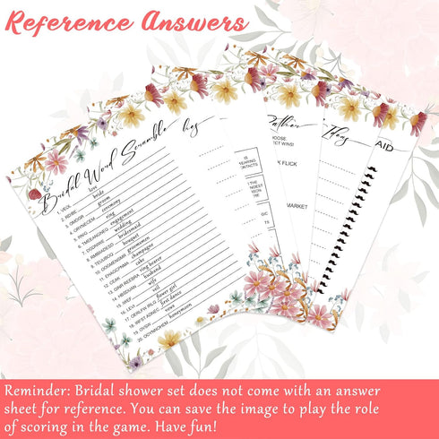 Set 50 20 Silipull Bridal Shower Games for Guests Includes Bingo, He Said She Said, Scramble, Would She Rather, Advice