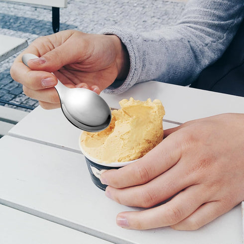 Short Handle Spoons, 4 Pcs Stainless Steel Mini Scoops for Canisters, Salt Sugar Condiments, Coffee Tea Dessert