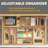 SpaceAid 14-Piece Bamboo Drawer Organizer Storage Boxes Set, Multi-Use Divider Bins for Kitchen, Bathroom, and Office