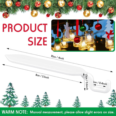 24 3" 4 Lbs Yinkin Pcs Flat Light Hooks Plastic Hooks Christmas Light String Hanging Patio for Solid Insulated Aluminum