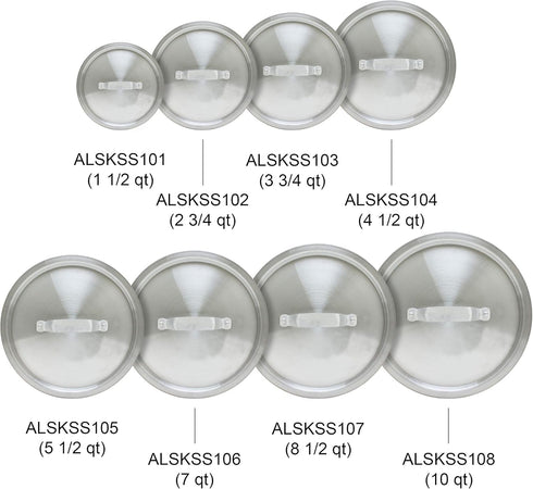 Thunder Group ALSKSS103 Sauce Pan Lid, 3-3/4 Qt, 9-1/4" Dia. X 3/8" Thickness